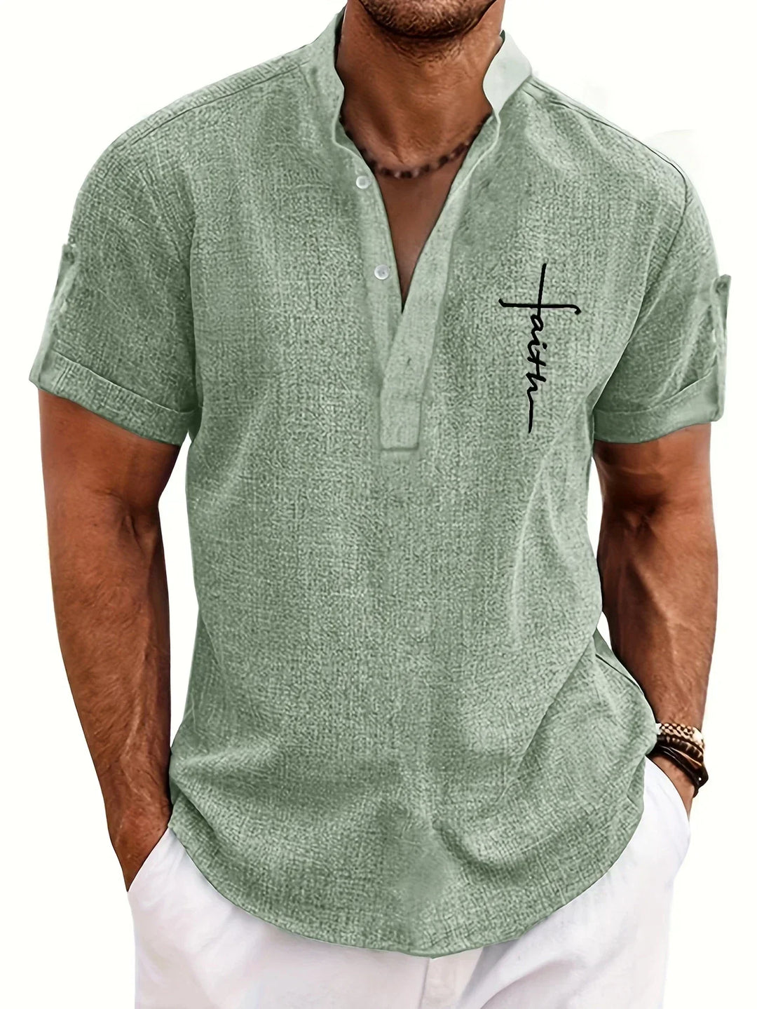 Harlan - Camicia testurizzata a collo alto