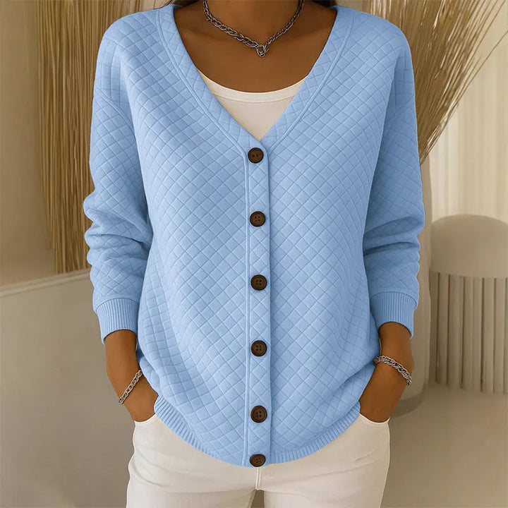 Delavie - Cardigan in maglia trapuntata con bottoni