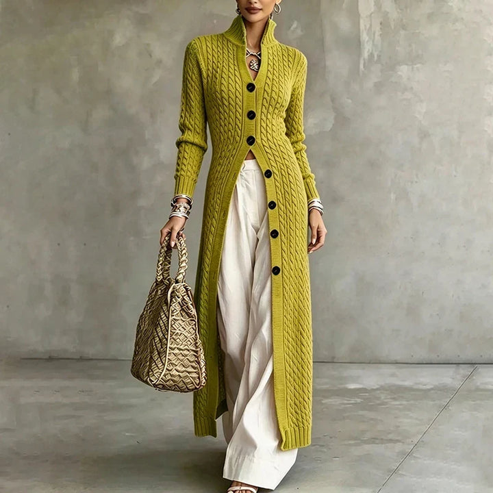 Queenie - Cardigan lungo lavorato a trecce