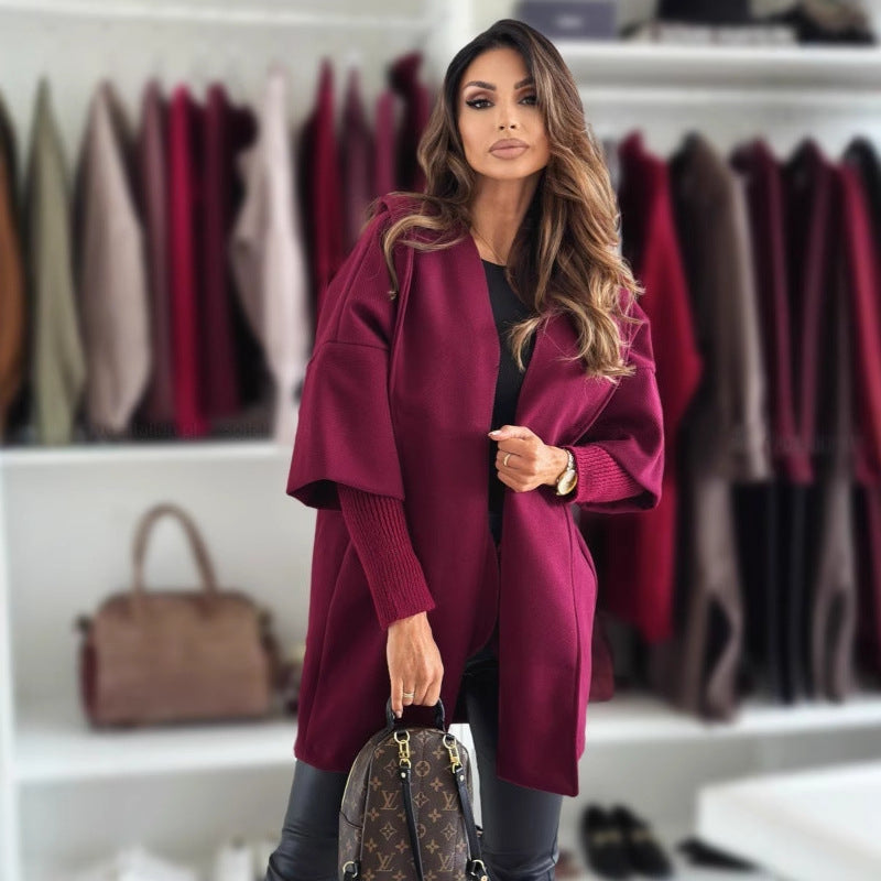 Esteliane - Cardigan con cappuccio a maniche ampie