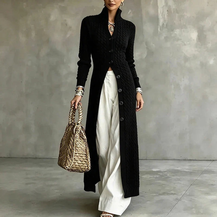 Queenie - Cardigan lungo lavorato a trecce