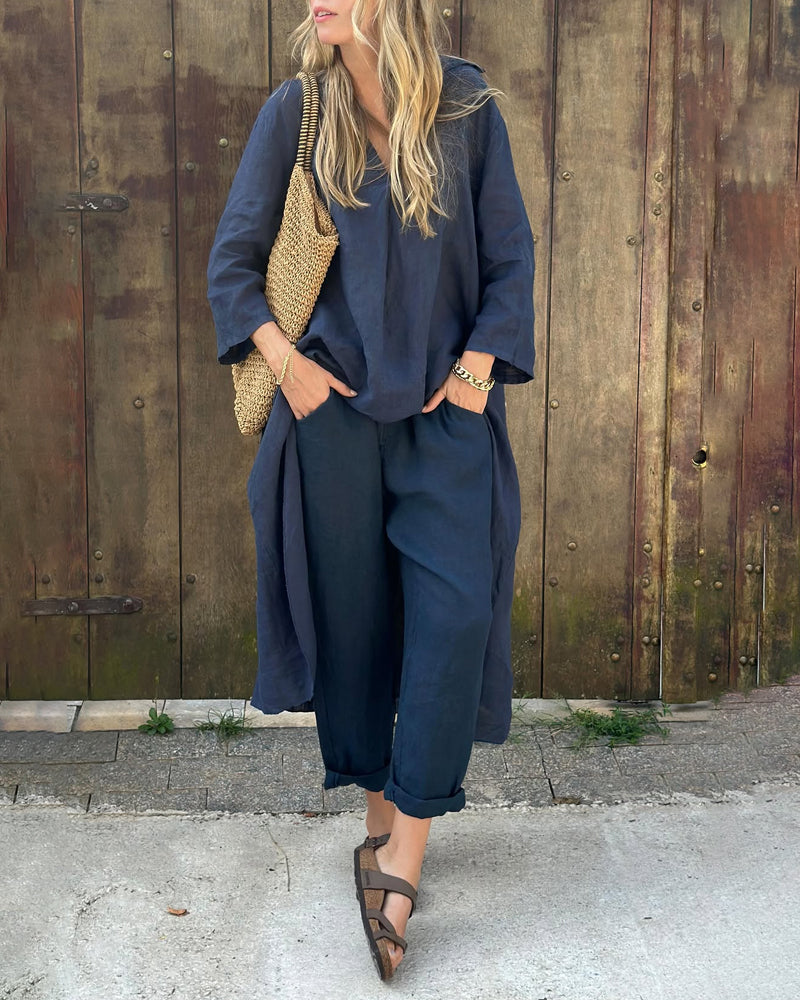 Alessa - Coordinato due pezzi in lino leggero