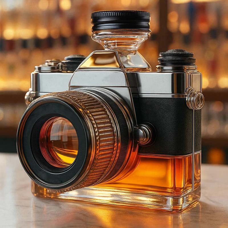 Arvenik - Decanter in Vetro a Forma di Macchina Fotografica