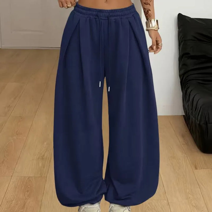 Annis - Pantaloni a gamba larga con coulisse e vestibilità rilassata