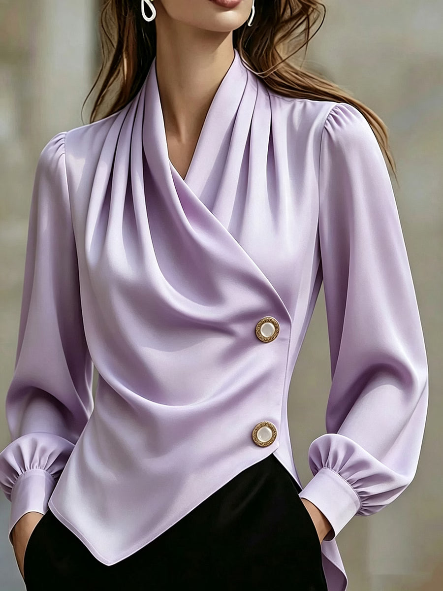 Ximena - Blusa elegante in seta drappeggiata