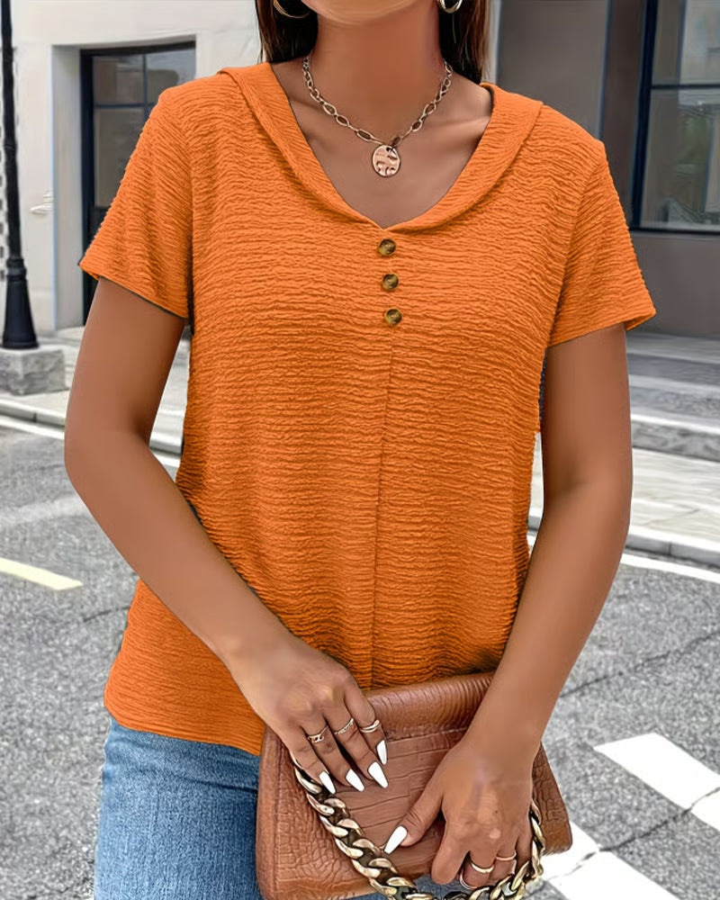 Quintessa - Blusa con scollo a V e bottoni