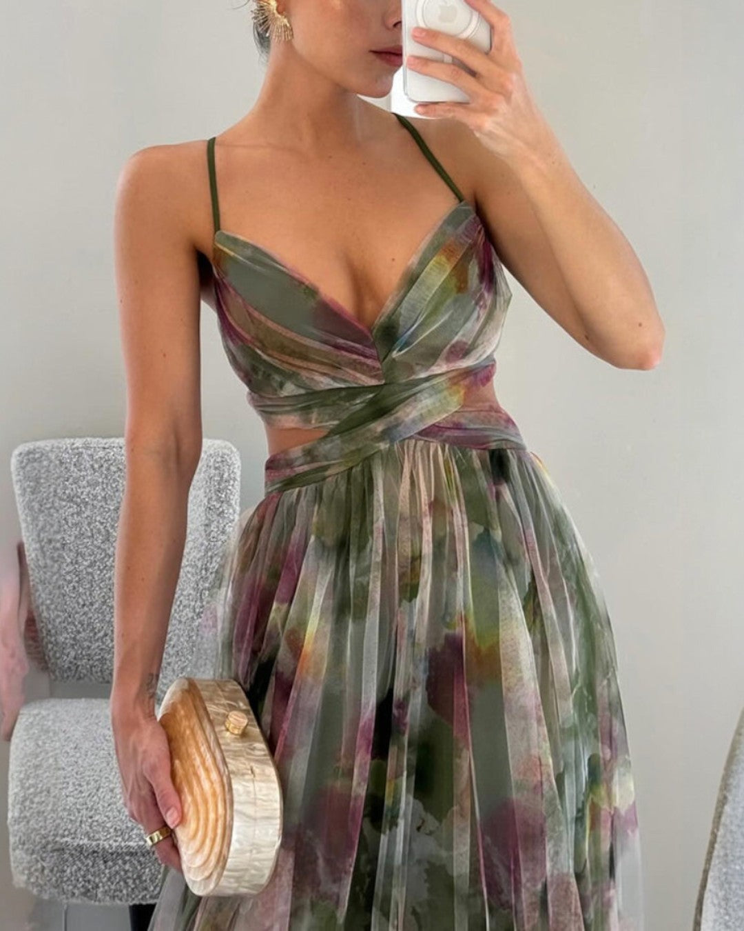 Nalina - Abito lungo floreale fluido