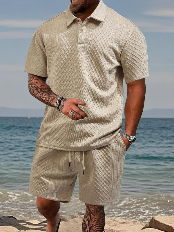 Niall - Coordinato con polo e shorts testurizzati