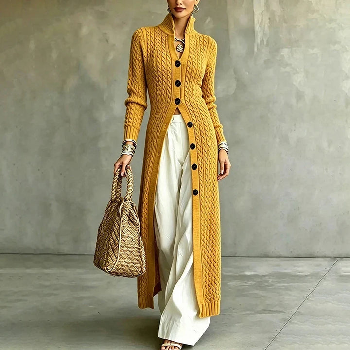 Queenie - Cardigan lungo lavorato a trecce