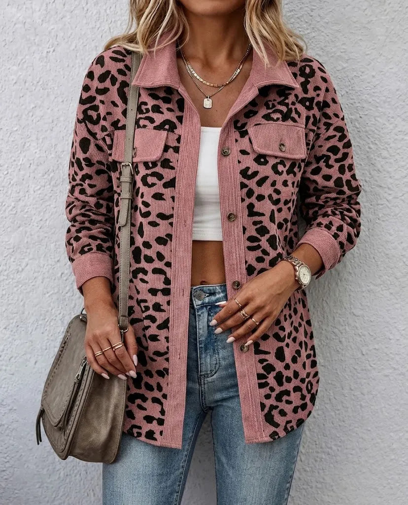 Miressia - Cardigan a bottoni con stampa animalier