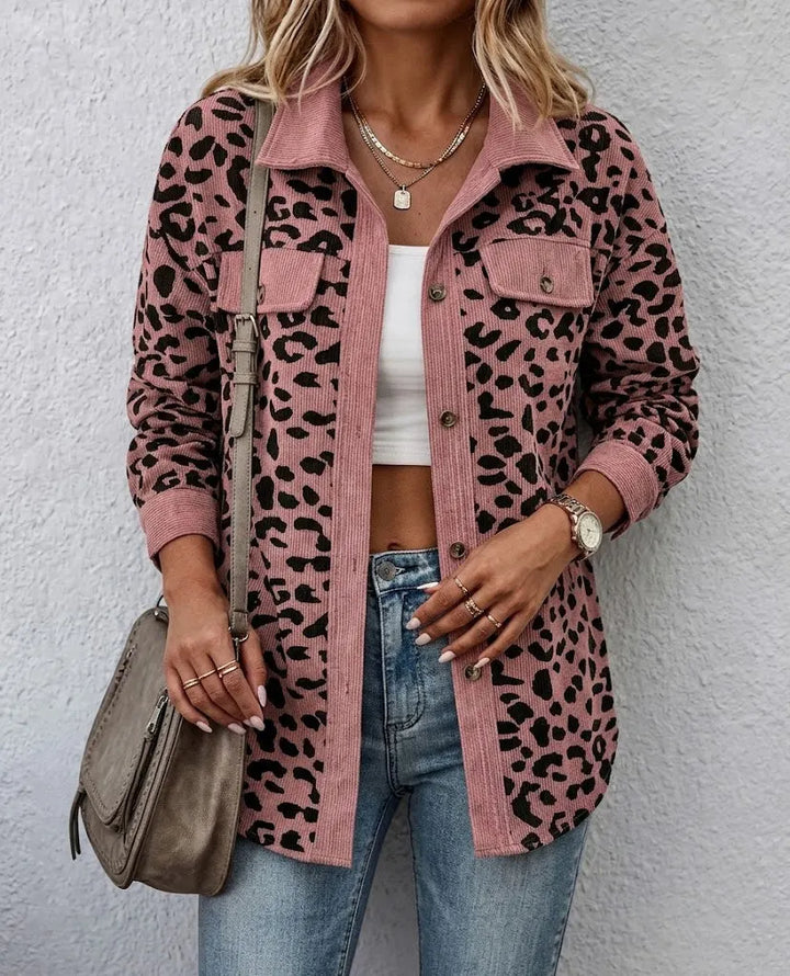 Miressia - Cardigan a bottoni con stampa animalier