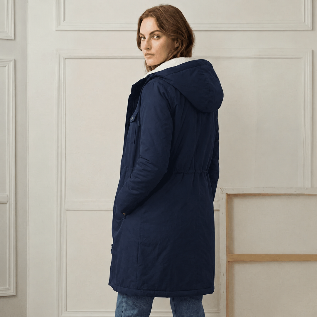 Clarice - Giacca impermeabile lunga con cappuccio