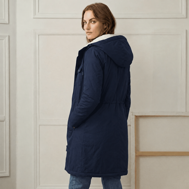Clarice - Giacca impermeabile lunga con cappuccio