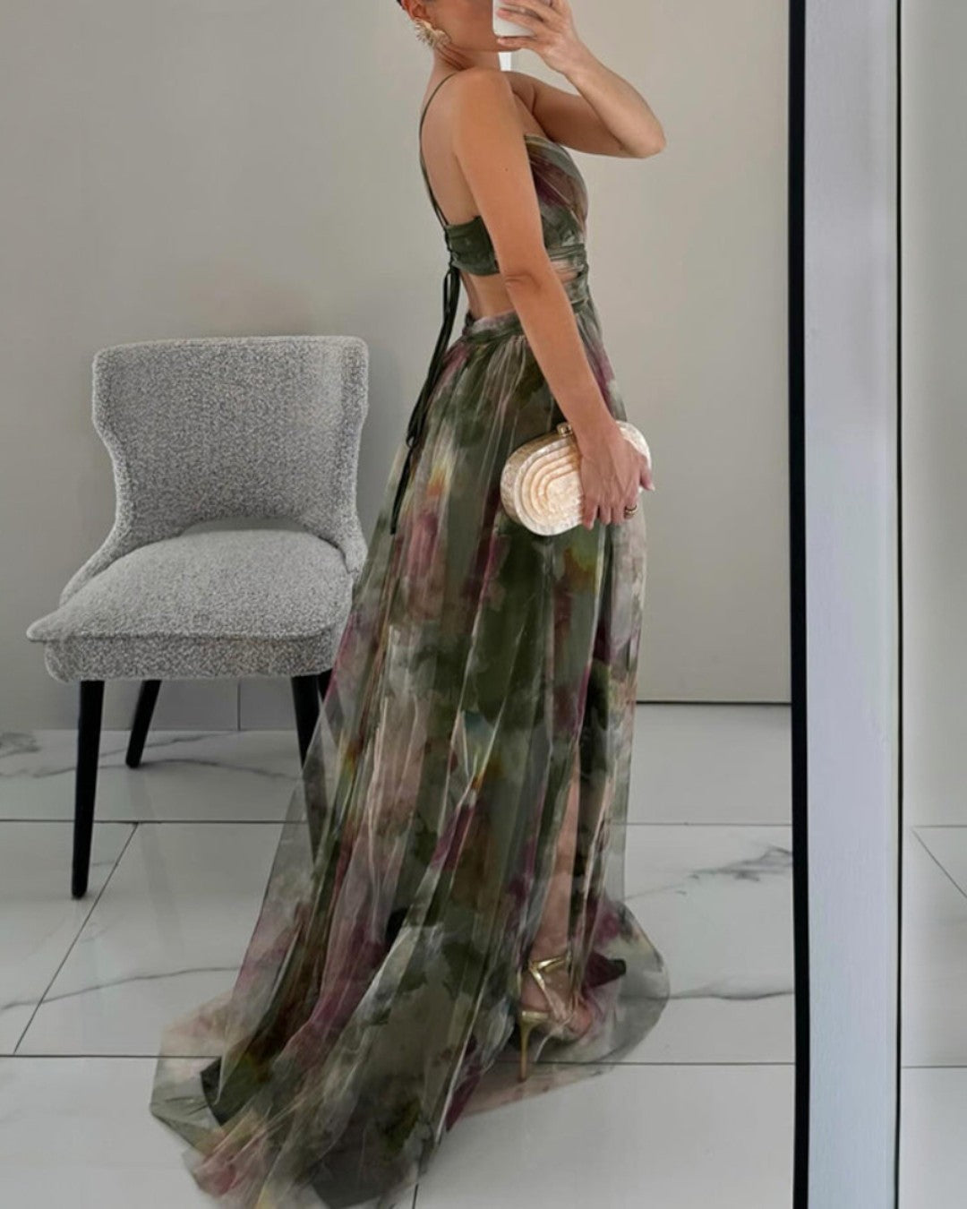 Nalina - Abito lungo floreale fluido