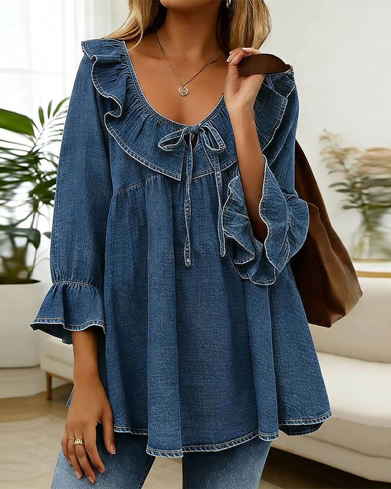 Aislinn - Blusa leggera con rouches