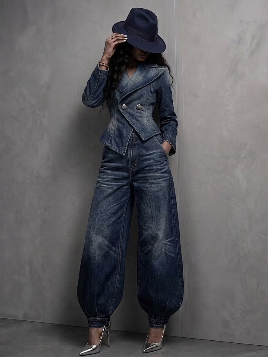 Neris - Tailleur pantalone a due pezzi doppiopetto su misura