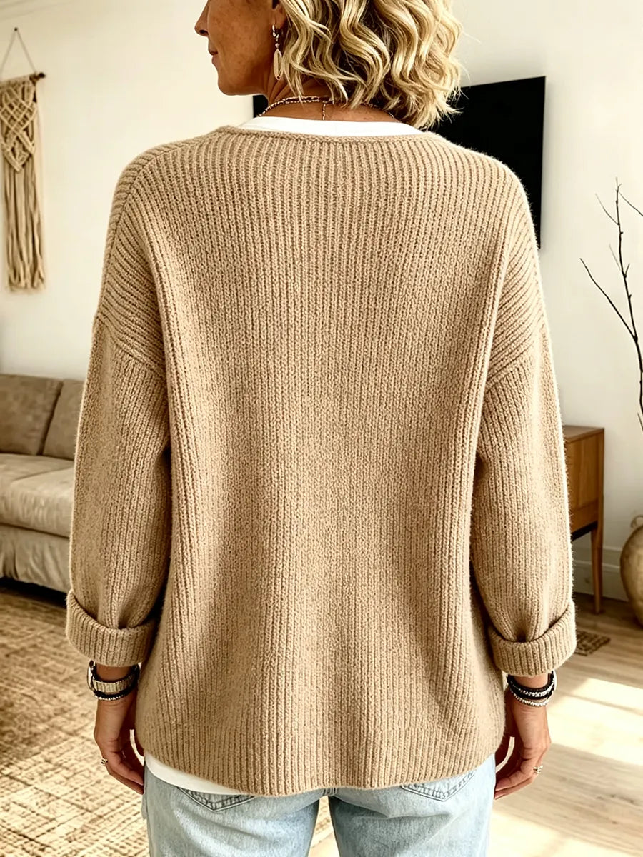 Anisa - Cardigan in maglia con dettagli a bottoni e vestibilità rilassata