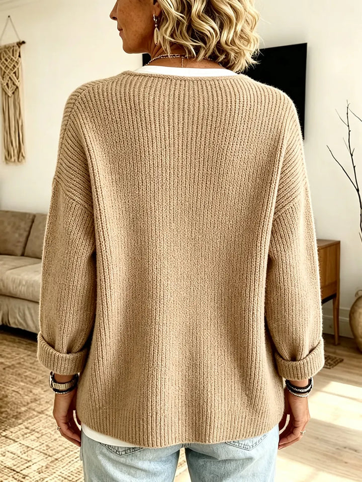 Anisa - Cardigan in maglia con dettagli a bottoni e vestibilità rilassata