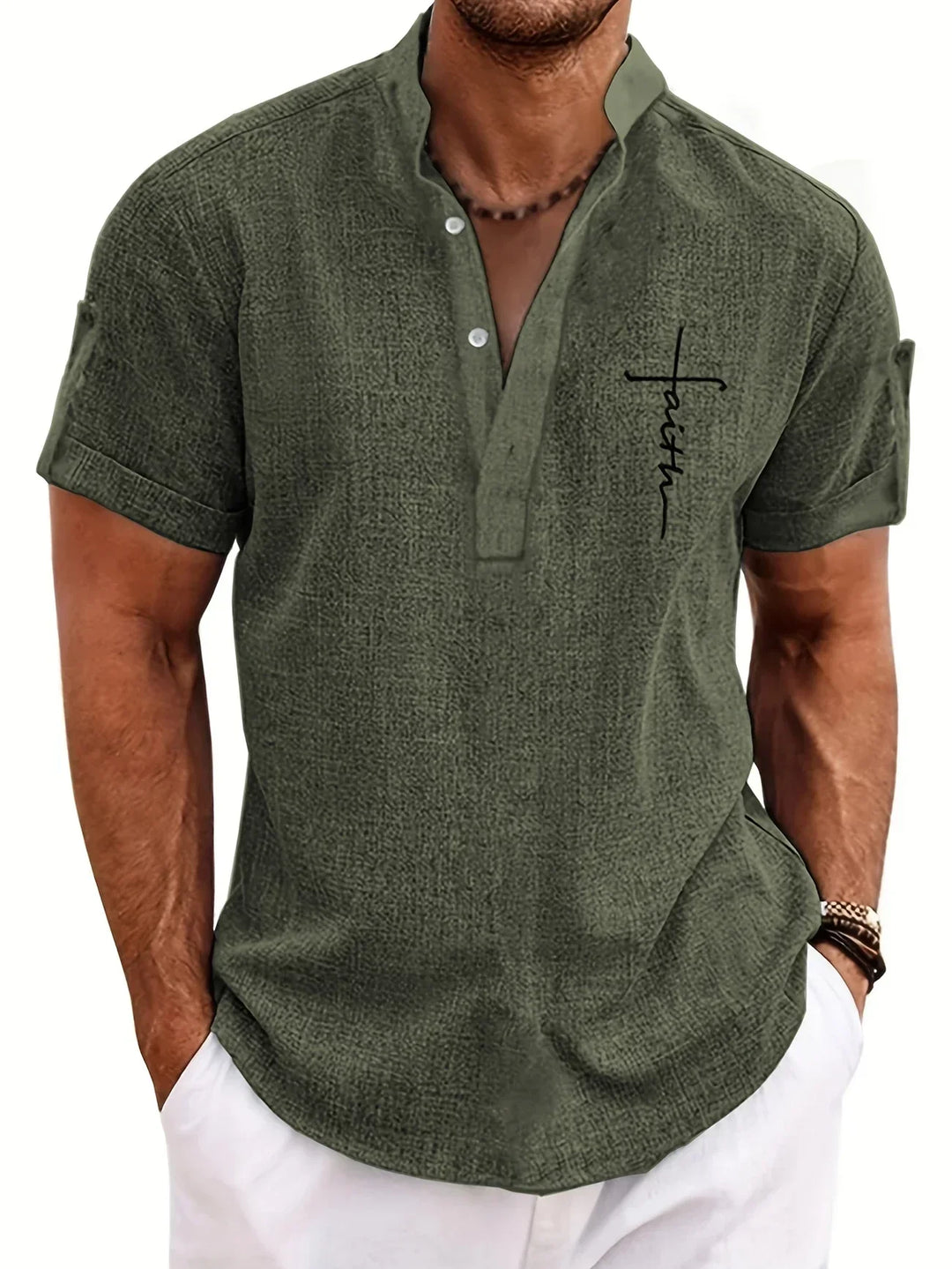 Harlan - Camicia testurizzata a collo alto
