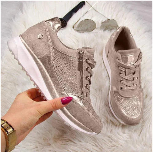 Raina - sneakers casual con lacci e zip laterale