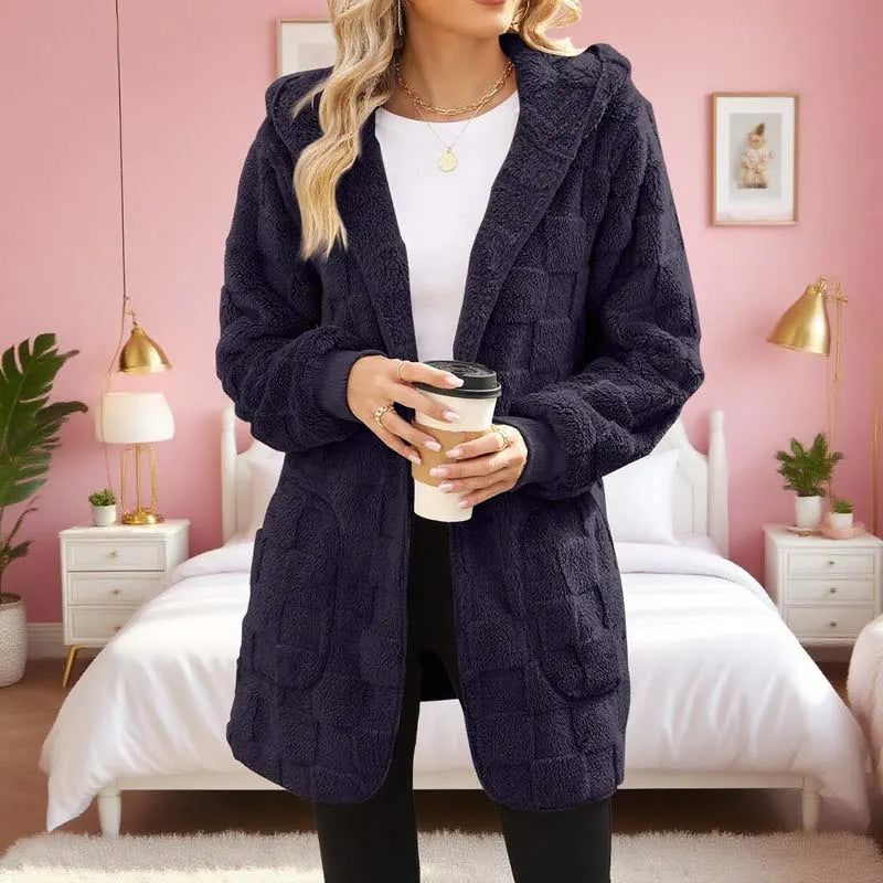 Zinnabelle - Cardigan con cappuccio in velluto operato