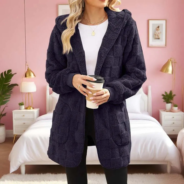 Zinnabelle - Cardigan con cappuccio in velluto operato