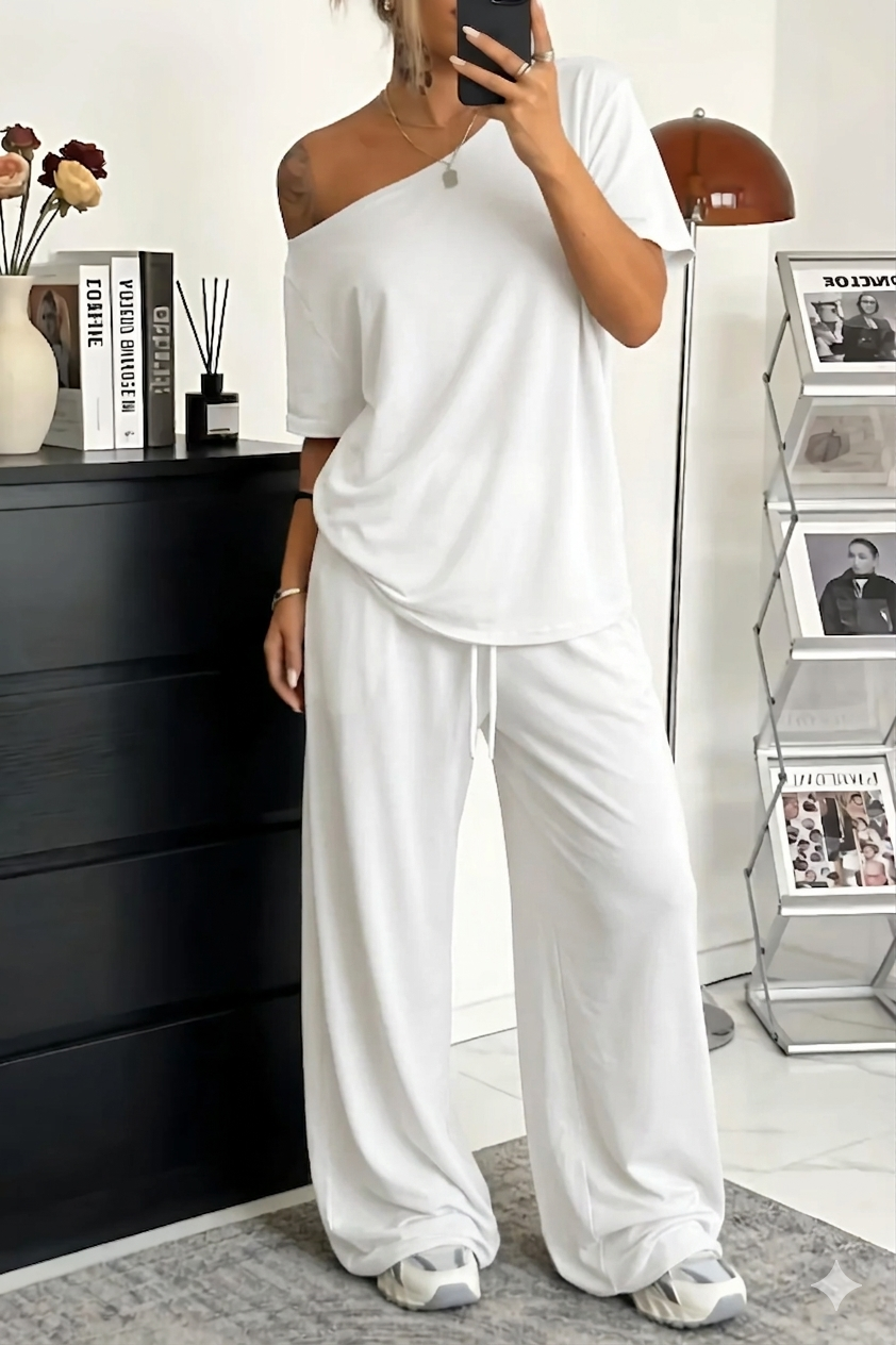 Cosima - Coordinato top e pantaloni a vestibilità ampia