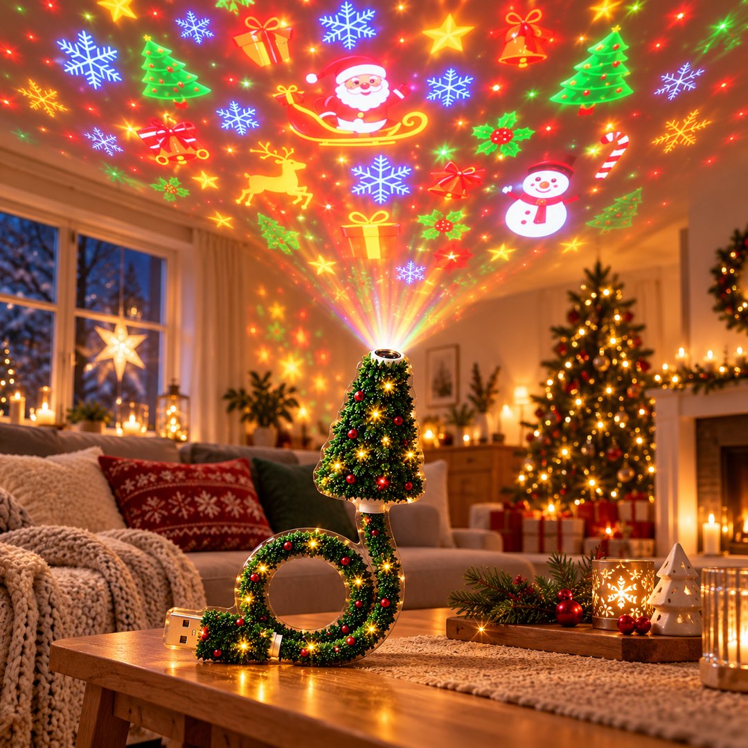 Festelle - Proiettore di luci a LED per albero di Natale