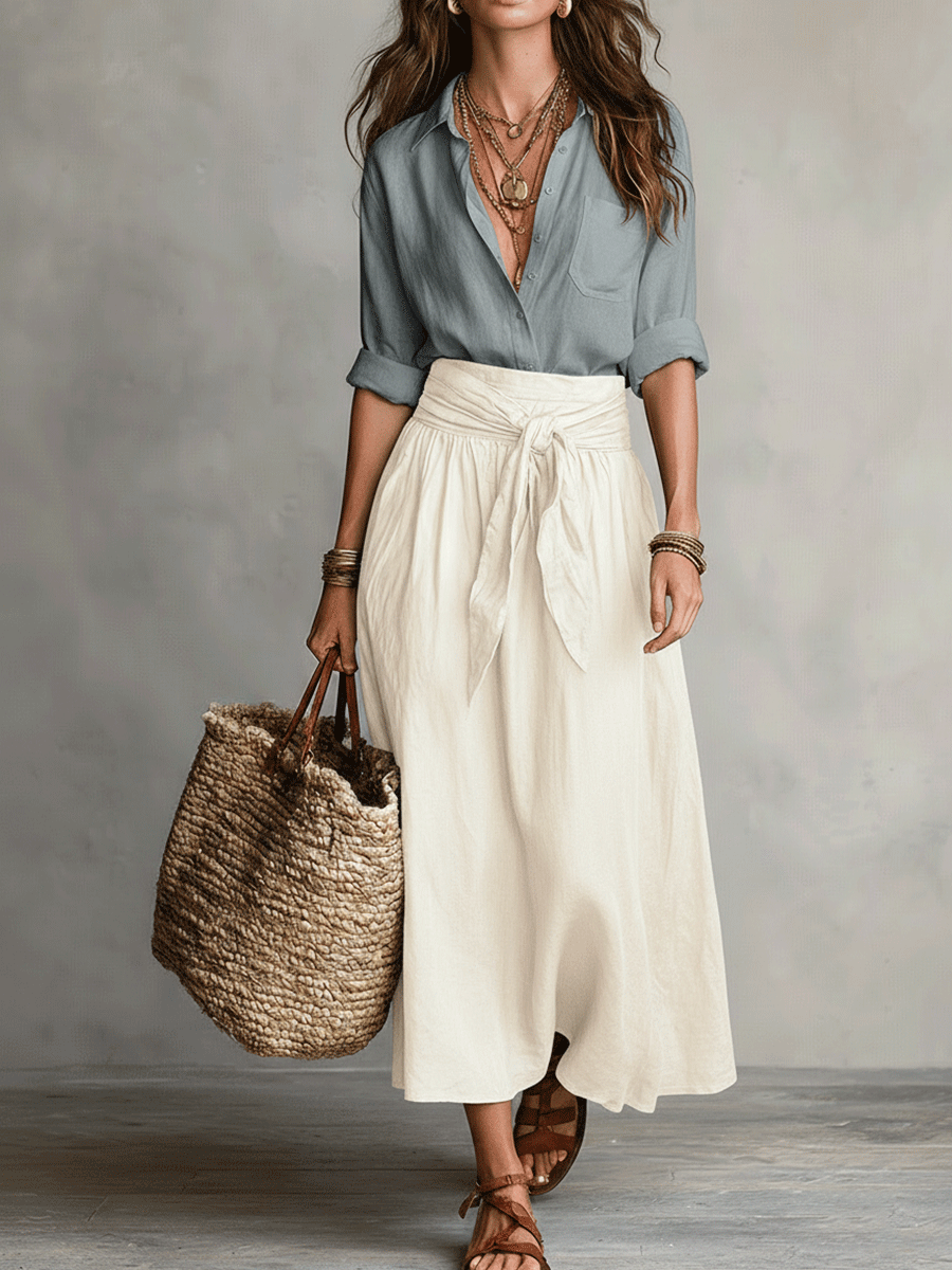Estella - Coordinato con blusa elegante e gonna midi