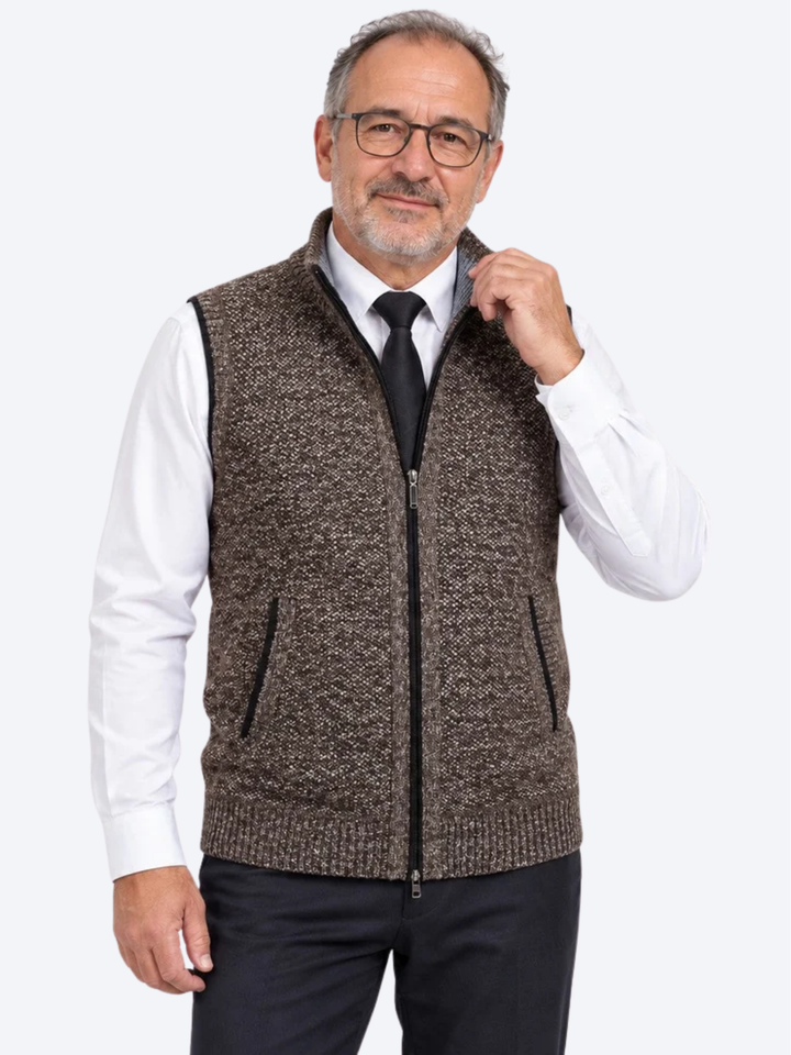 Flossie - Gilet lavorato a maglia a strati con zip frontale
