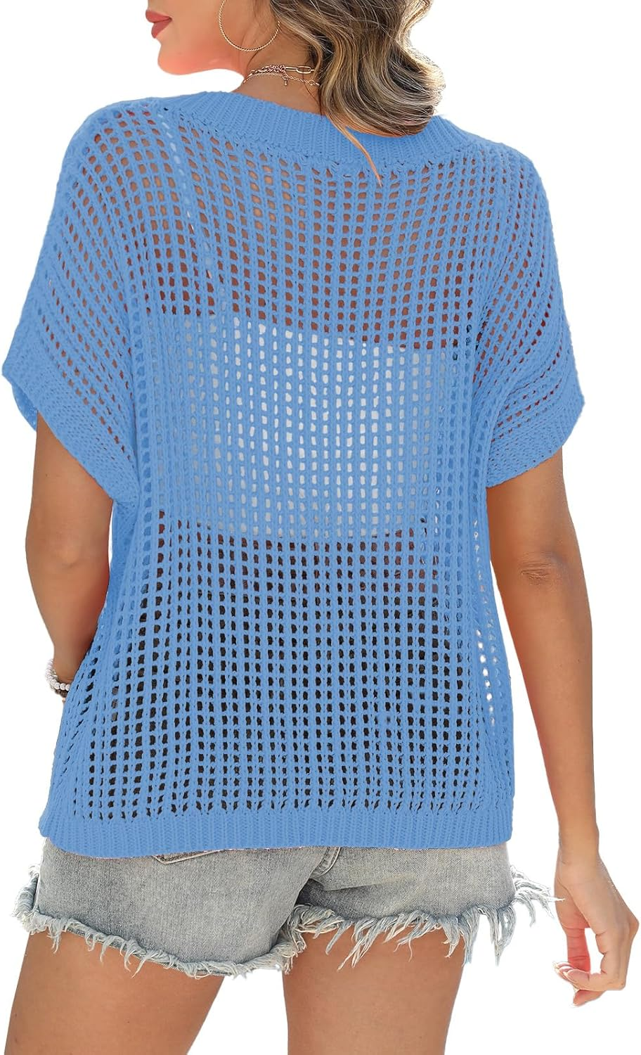 Hallie - Top a Rete in Maglia Leggera