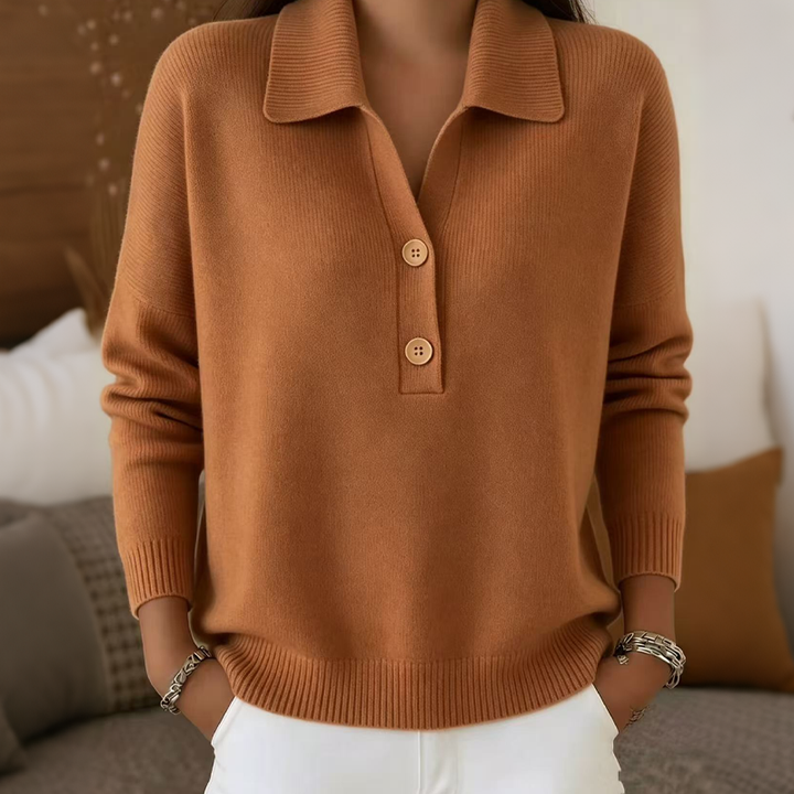 Belisara - Maglione con scollo a V morbido al tatto