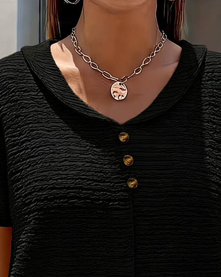 Quintessa - Blusa con scollo a V e bottoni