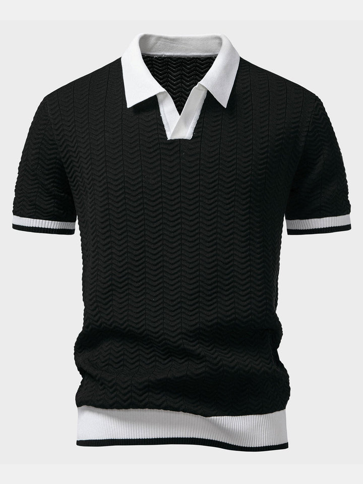 Arleno - Polo in maglia di viscosa testurizzata