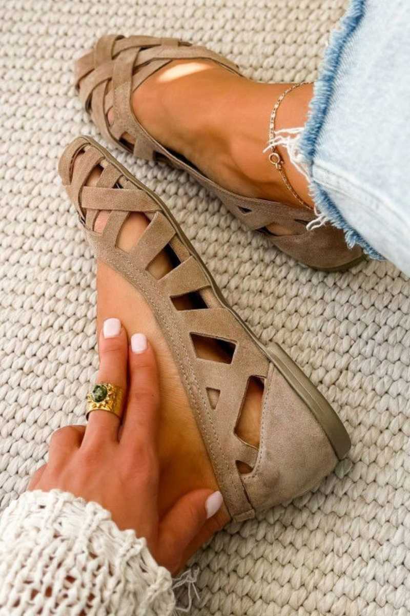 Kinsley - Sandali piatti intrecciati con dettagli cut-out