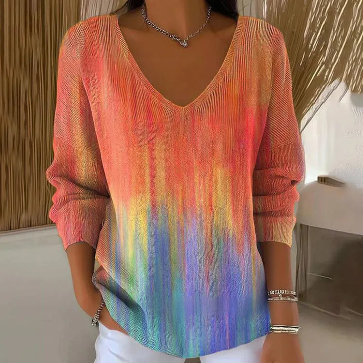 Carivella - Maglione a vestibilità rilassata con motivo foglia d'acero