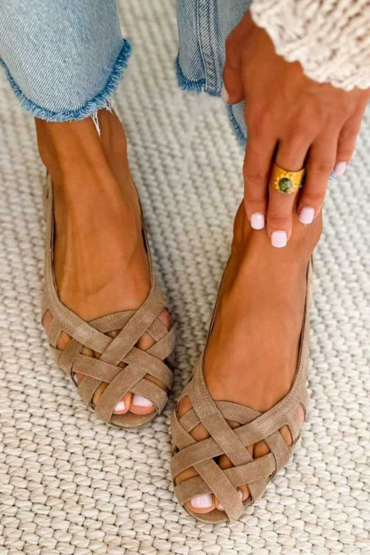 Kinsley - Sandali piatti intrecciati con dettagli cut-out