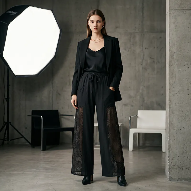 Carlotta - Pantaloni leggeri in pizzo
