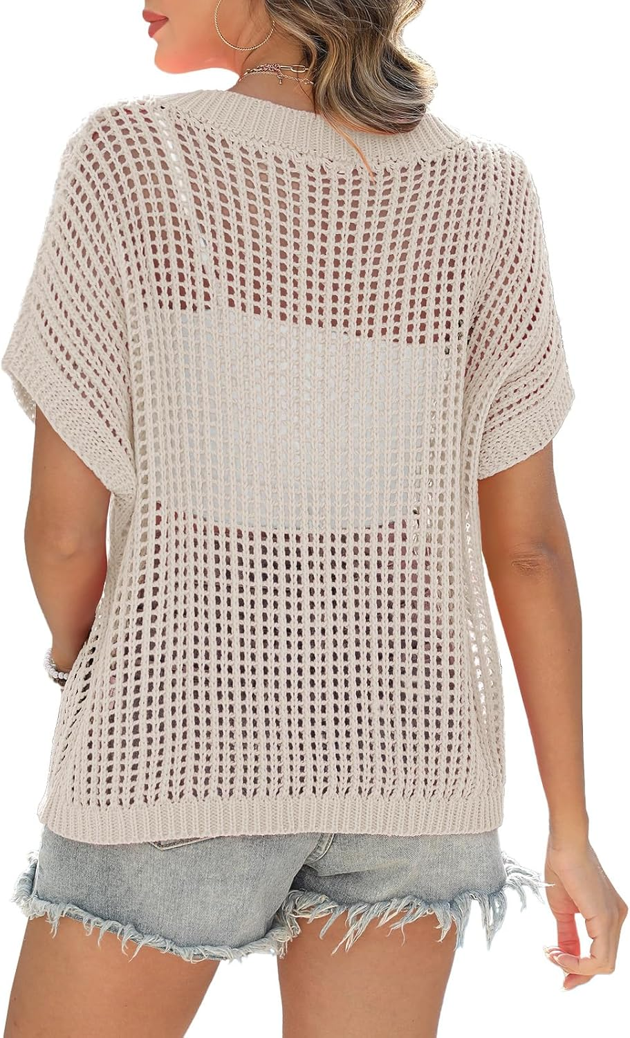 Hallie - Top a Rete in Maglia Leggera