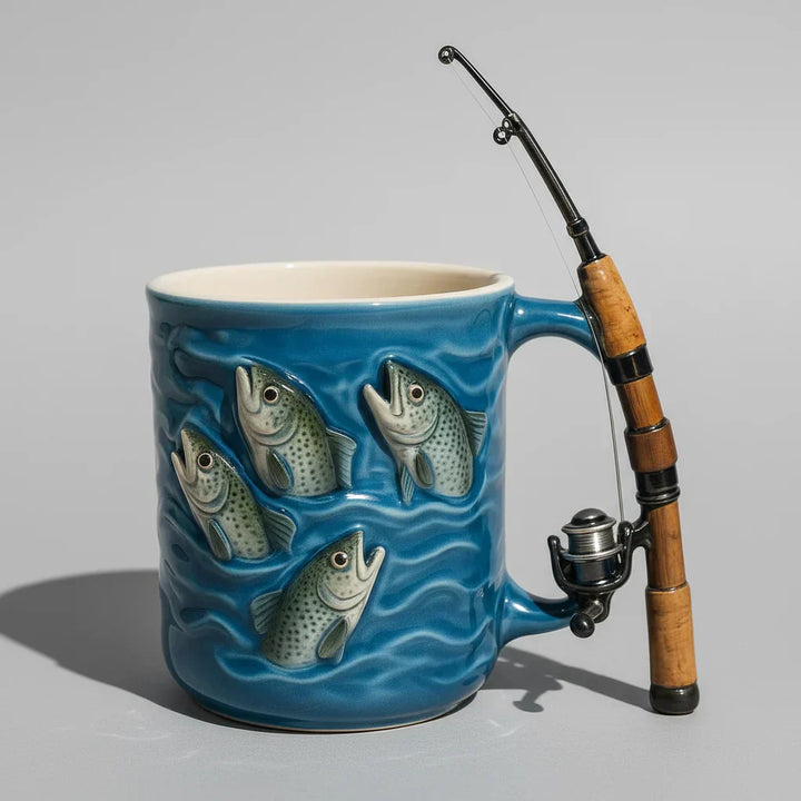Aedric - Tazza da caffè in ceramica 3D a forma di pesce
