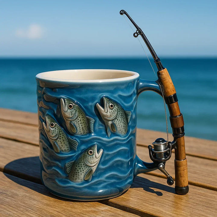 Aedric - Tazza da caffè in ceramica 3D a forma di pesce
