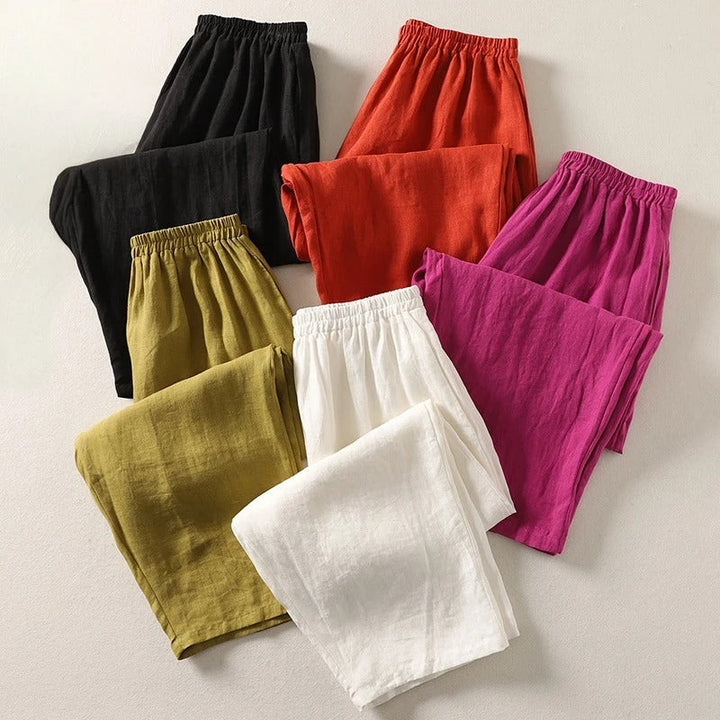 Giselora - Pantaloni fluidi in lino