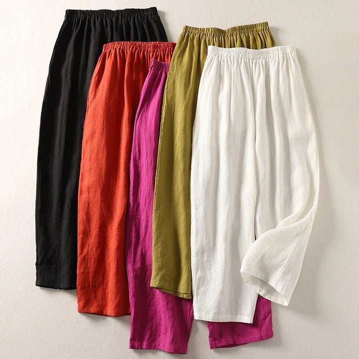 Giselora - Pantaloni fluidi in lino