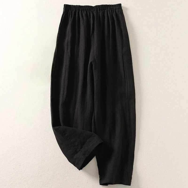 Giselora - Pantaloni fluidi in lino