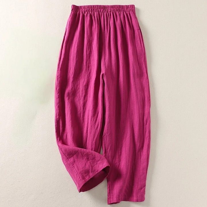 Giselora - Pantaloni fluidi in lino