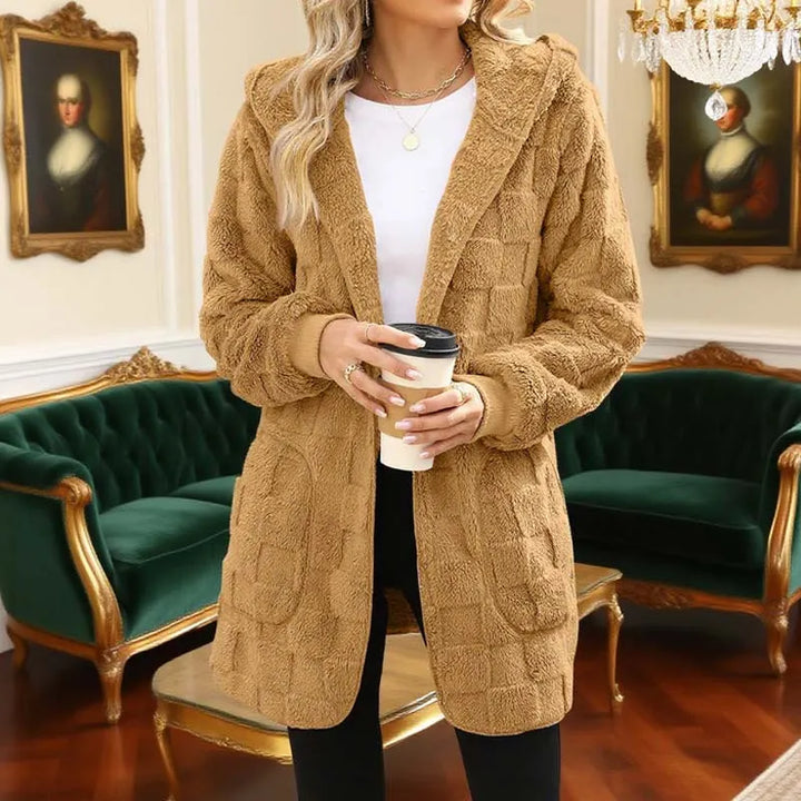 Zinnabelle - Cardigan con cappuccio in velluto operato