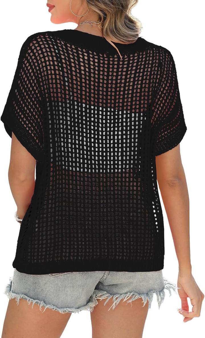 Hallie - Top a Rete in Maglia Leggera