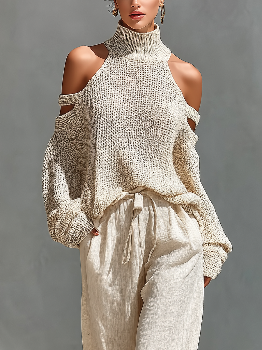 Diorelle - Coordinato in maglia con top e pantaloni a gamba ampia