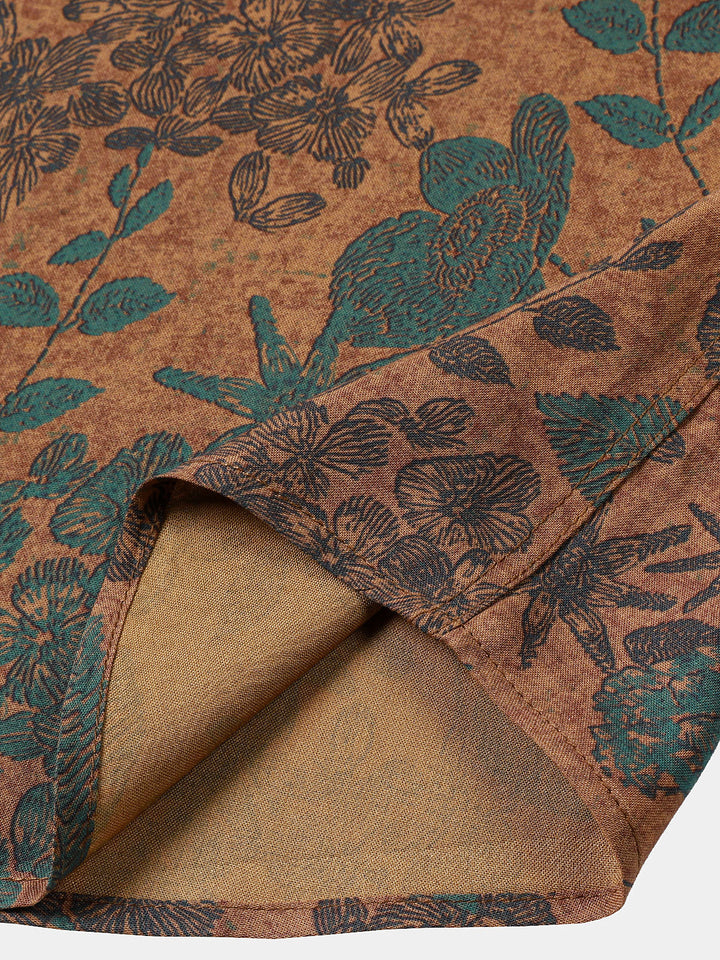 Leoric - Camicia leggera a maniche corte con stampa floreale