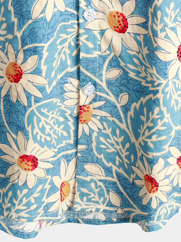 Leoric - Camicia leggera a maniche corte con stampa floreale